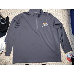Sport-Tek Oklahoma City Thunder Basketball Mens Gray 1/4 Zip Sweatshirt Size 4XL